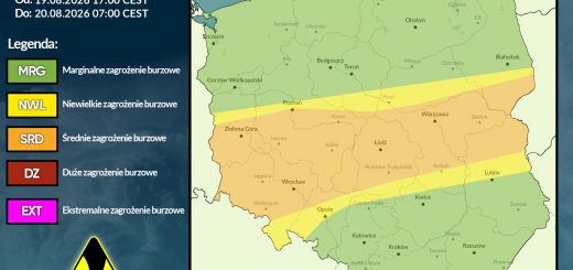 Prognoza burzowa na 19.08.2026 i noc z 19/20.08.2026 [AKTUALIZACJA]