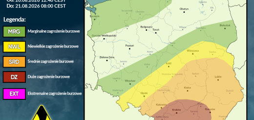 Prognoza burzowa na 20.08.2026 i noc z 20/21.08.2026 [AKTUALIZACJA]