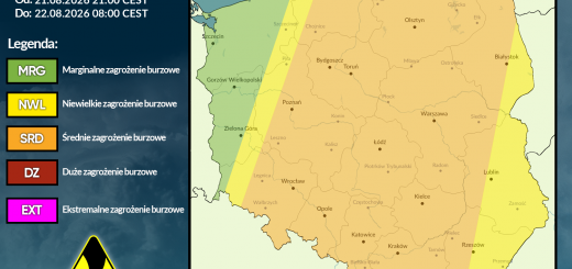 Prognoza burzowa na 21.08.2026 i noc z 21/22.08.2026