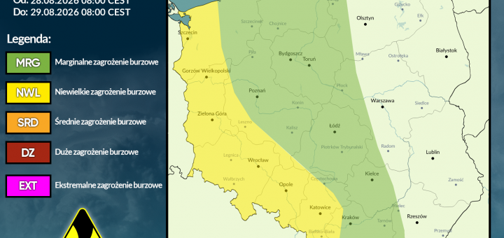 Prognoza burzowa na 28.08.2026 i noc z 28/29.08.2026