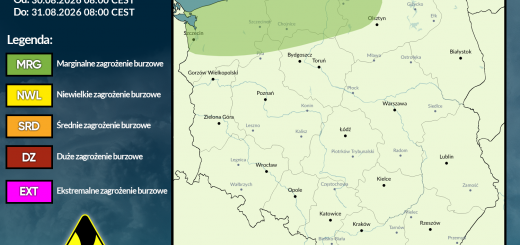 Prognoza burzowa na 30.08.2026 i noc z 30/31.08.2026
