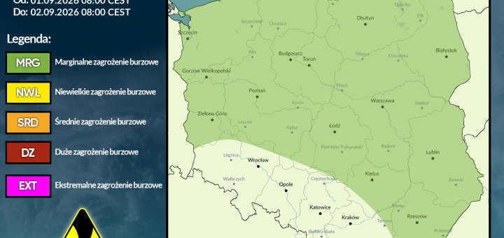 Prognoza burzowa na 1.09.2026 i noc z 1/2.09.2026