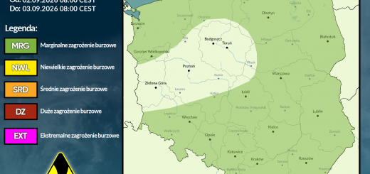Prognoza burzowa na 2.09.2026 i noc z 2/3.09.2026