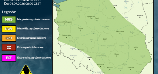 Prognoza burzowa na 3.09.2026 i noc z 3/4.09.2026