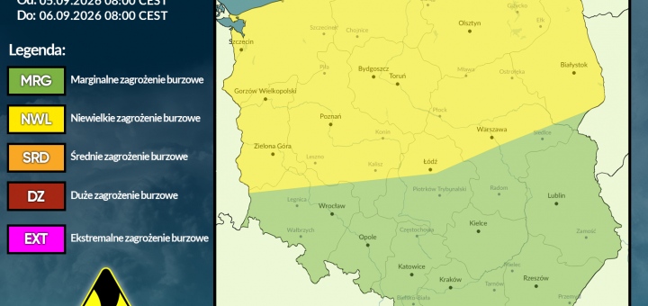 Prognoza burzowa na 5.09.2026 i noc z 5/6.09.2026