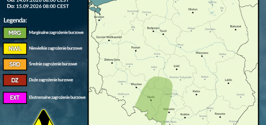 Prognoza burzowa na 14.09.2026 i noc z 14/15.09.2026