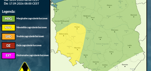 Prognoza burzowa na 16.09.2026 i noc z 16/17.09.2026