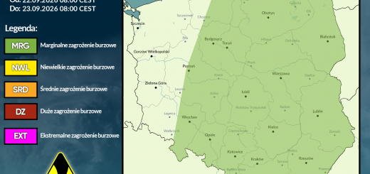 Prognoza burzowa na 22.09.2026 i noc z 22/23.09.2026