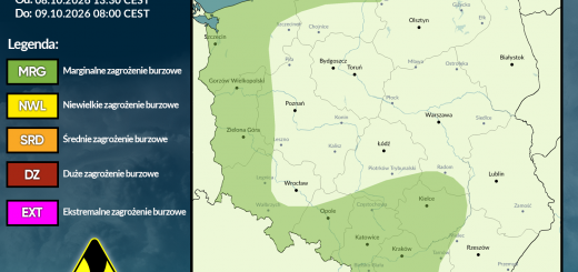 Prognoza burzowa na 8.10.2026 i noc z 8/9.10.2026 [AKTUALIZACJA]