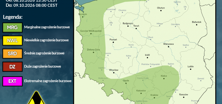 Prognoza burzowa na 8.10.2026 i noc z 8/9.10.2026 [AKTUALIZACJA]