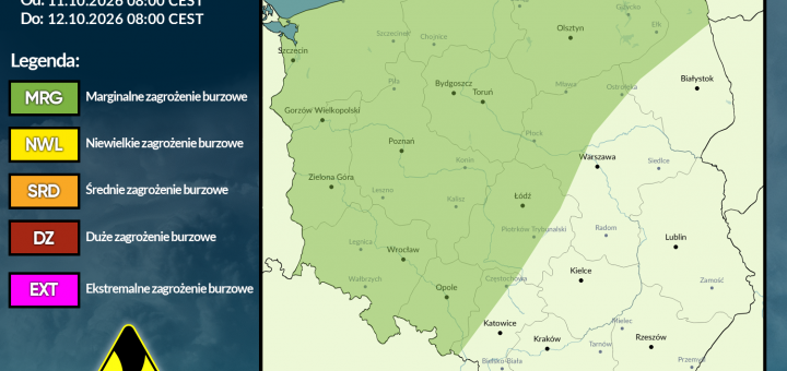Prognoza burzowa na 11.10.2026 i noc z 11/12.10.2026